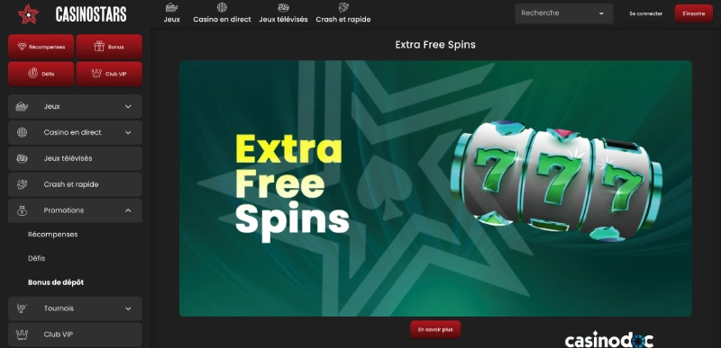 Le bonus Tours gratuits sur CasinoStars