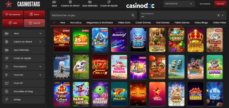 Les jeux disponibles sur CasinoStars