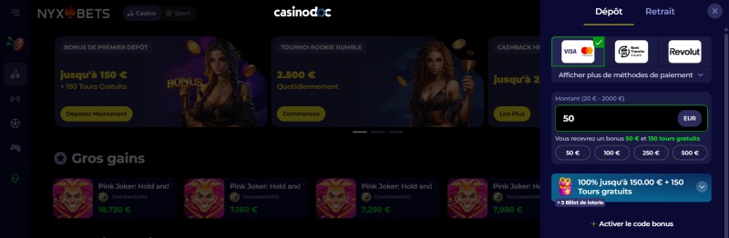 Inscription étape 5 Nyxbets