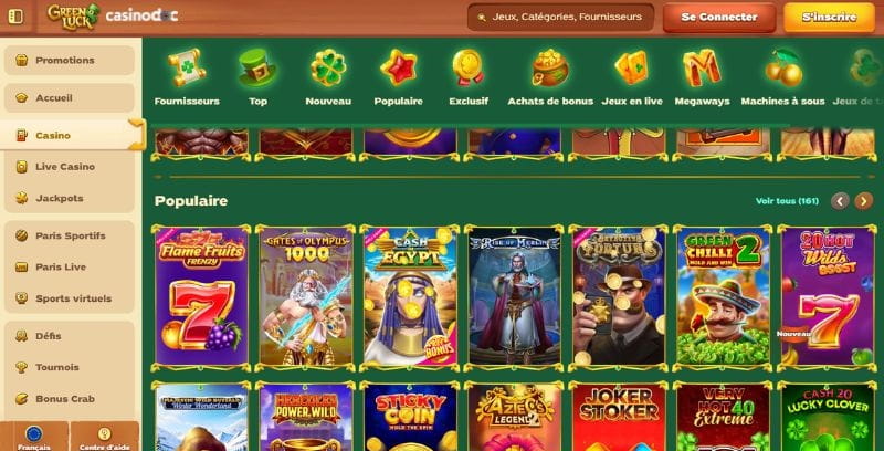 jeux greenluck casino