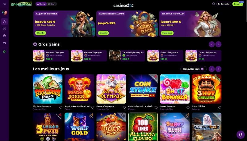 jeux spinmama casino
