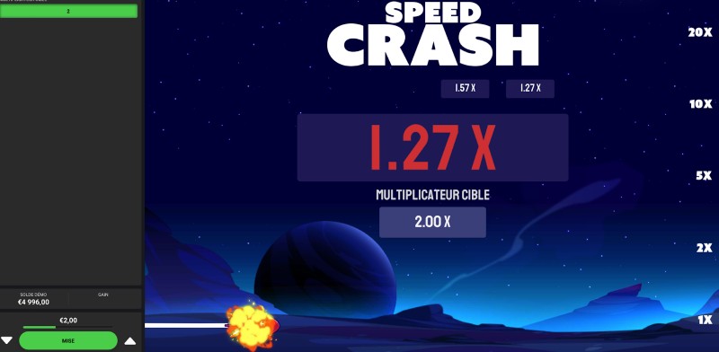 Le mini jeu Speed Crash