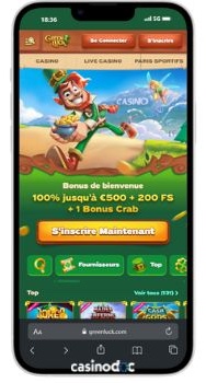 interface mobile greenluck casino