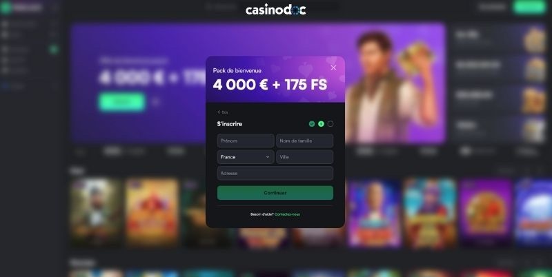 inscription trueluck casino étape 3
