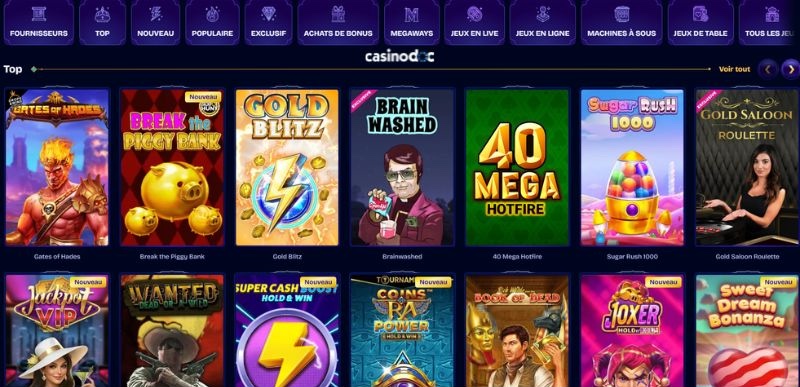 jeux sur Wishwin Casino
