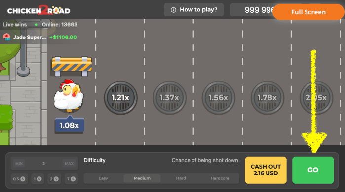 lancer une partie sur chicken road 2