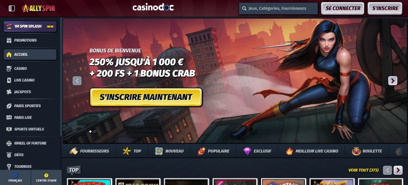 Inscription sur Allyspin Casino étape 1