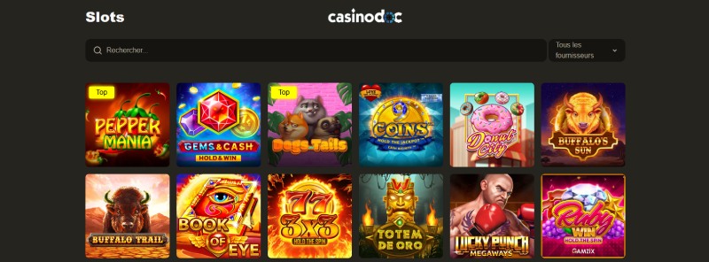 Les machines à sous sur RX Casino
