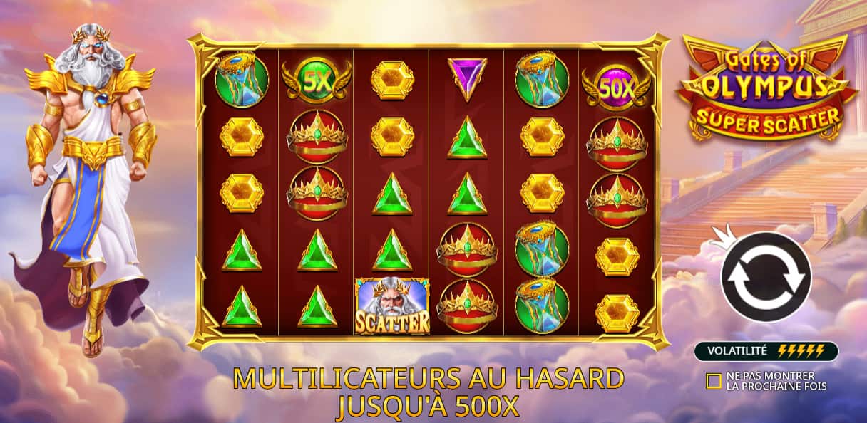 Capture d'écran de la machine à sous Gates of Olympus sur un casino en ligne