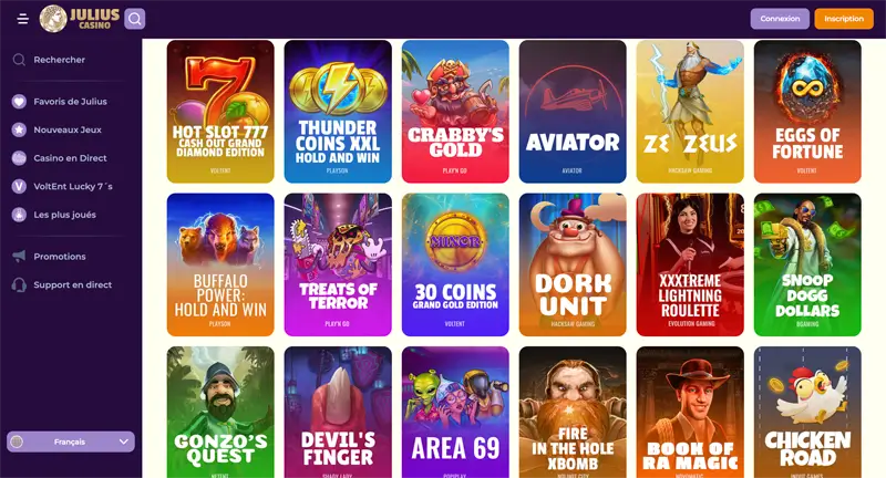 Machines à sous crypto Julius casino - sélection slots