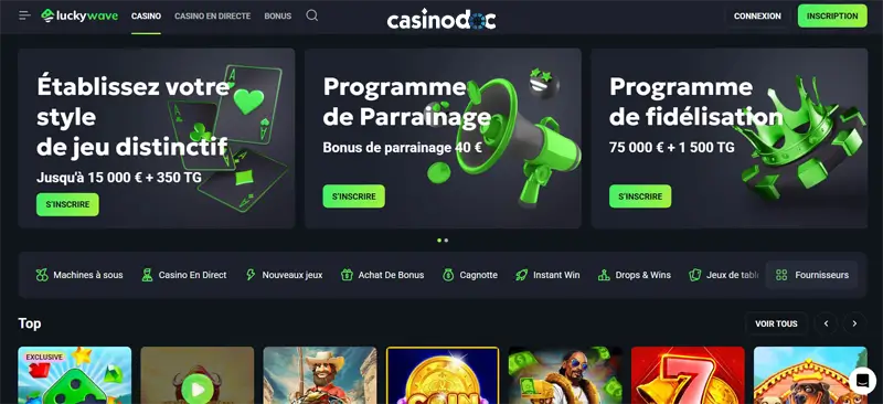 Aller sur le site Lucky Wave