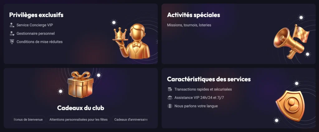 Illustration des avantages du programme VIP de SpinAura casino en ligne