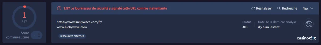 sécurité lucky wave