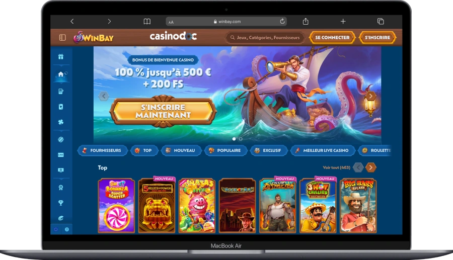 Version ordinateur Winbay Casino