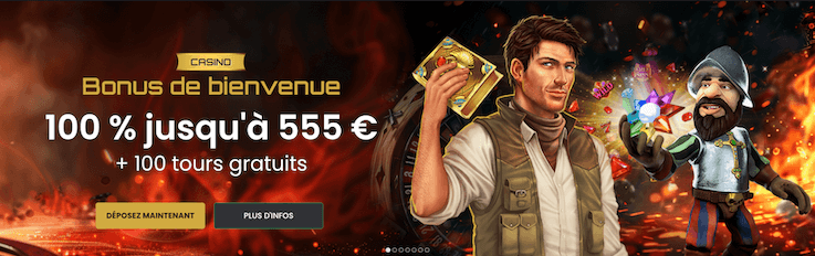 goldenplay bonus de 100% jusqu'à 555 €