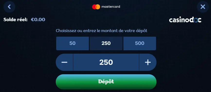 Dépôt sur Simsinos casino en ligne
