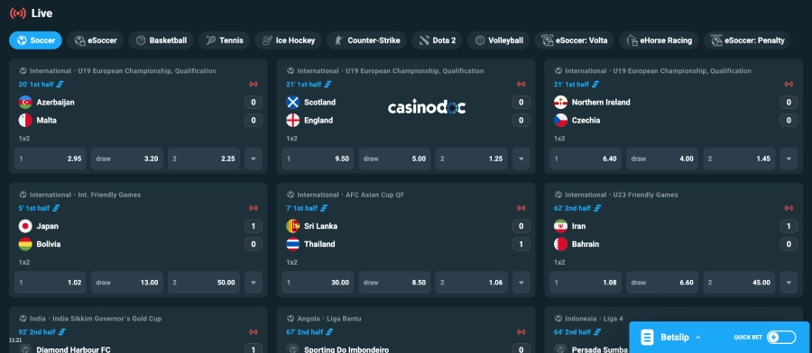 Paris sportifs sur Peaches Casino
