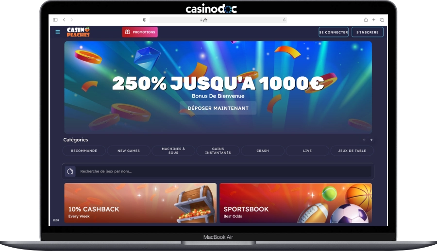 Peaches casino sur ordinateur