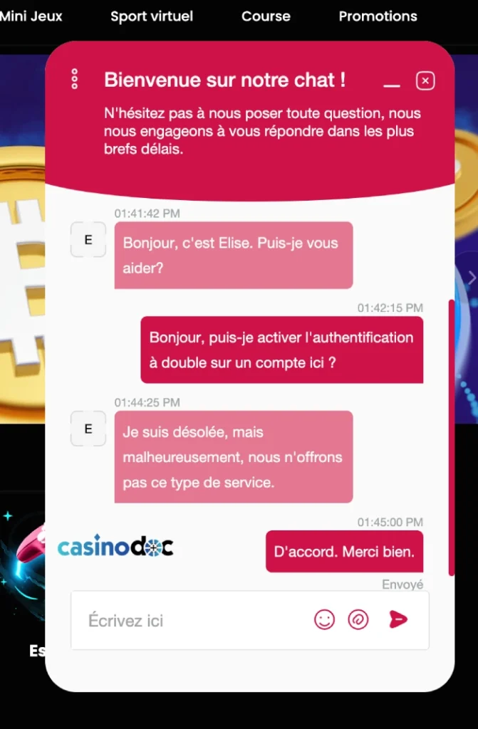 Service client Cosmobet