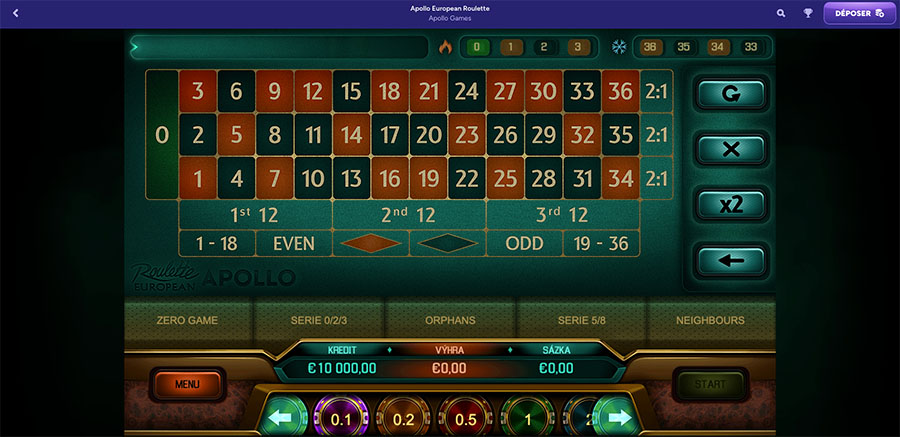 Apollo European Roulette