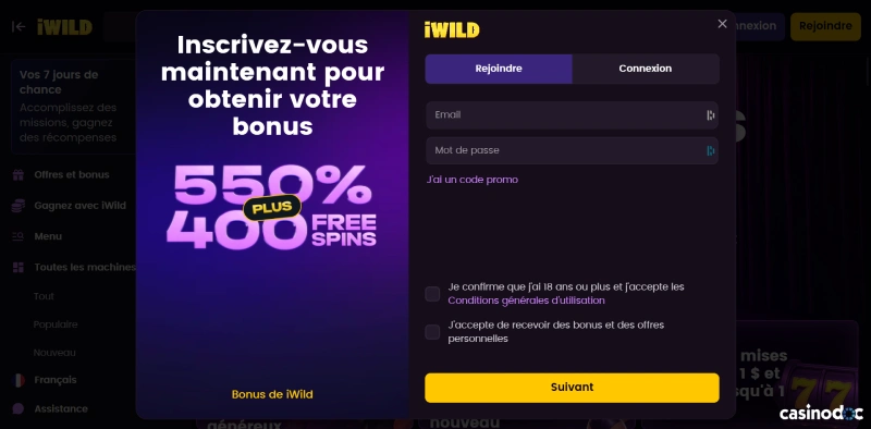 inscription étape 2 iWild