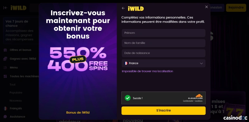 inscription étape 3 iWild