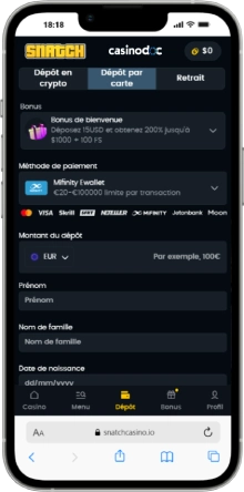 Interface mobile Snatch