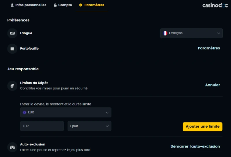 Section jeu responsable Snatch