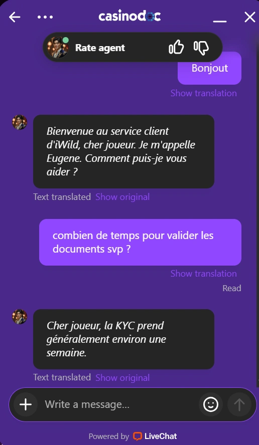 service client iWild