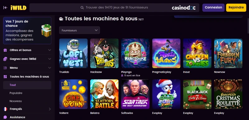 machines à sous iWild