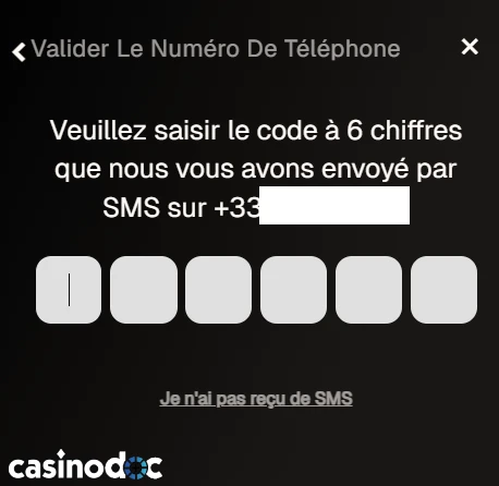 inscription uspin casino étape 6