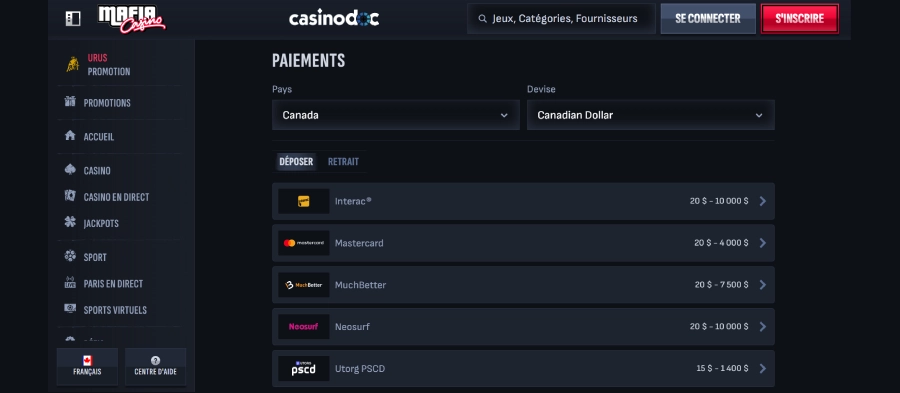 Etape 4 inscription sur un casino en ligne canadien