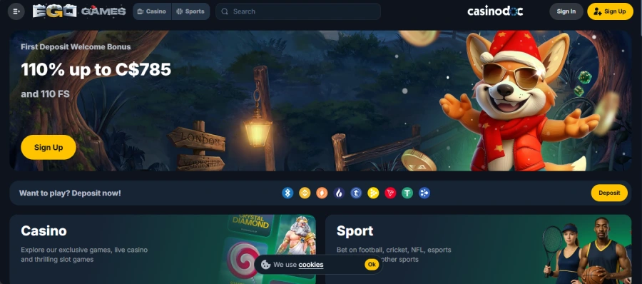 capture d'écran page accueil Ego Games Canada