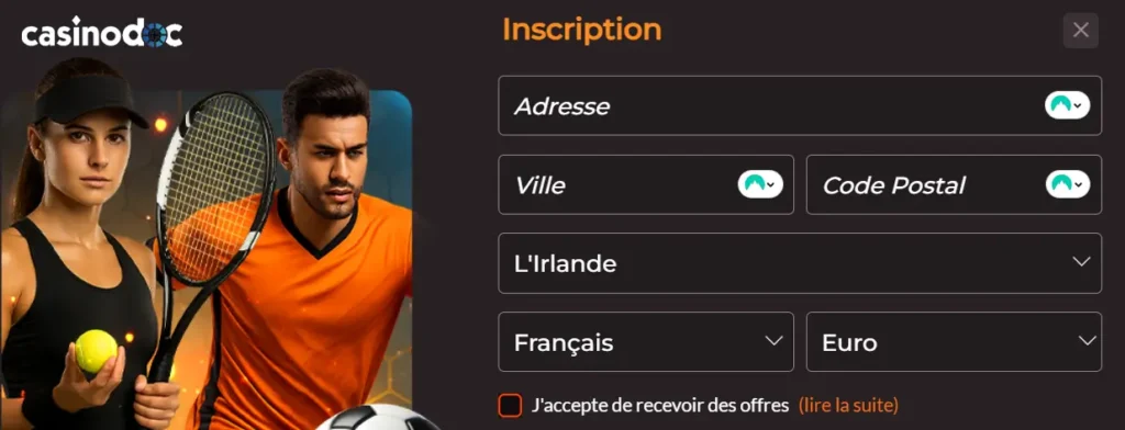 inscription étape 4 maxibet casino