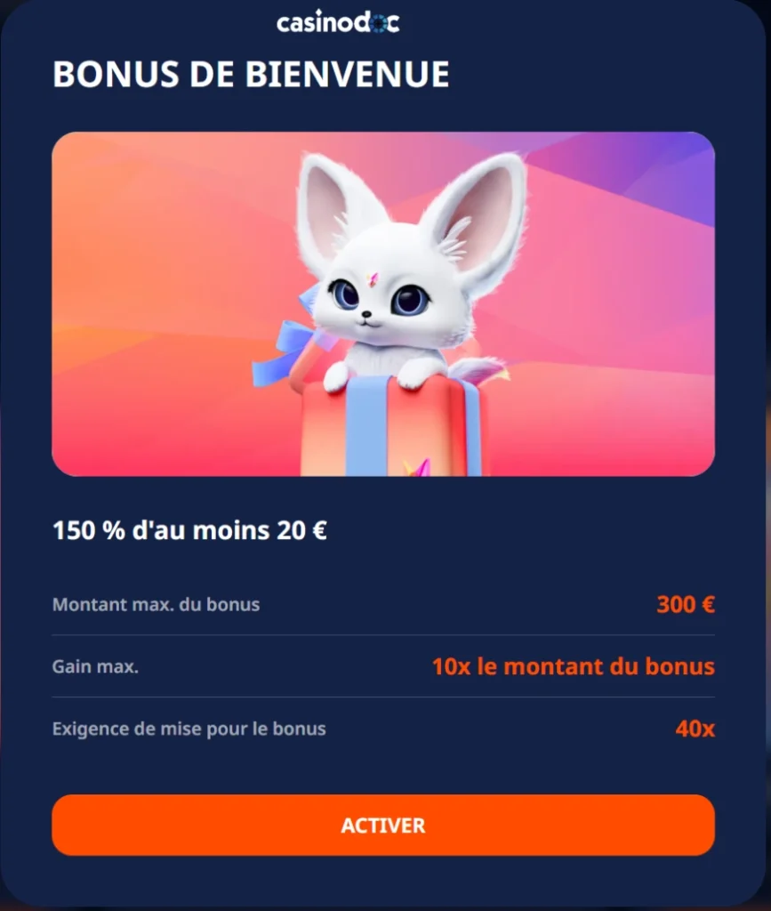Bonus de bienvenue Nika Casino