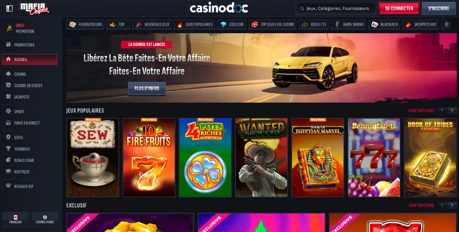 Mafia Casino bonus 200% 1er dépôt