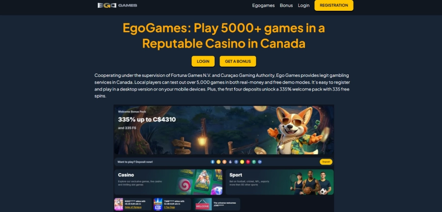 Meilleurs casinos en ligne au Canada Ego Games