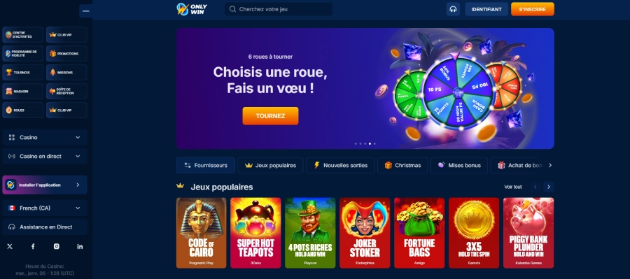 Meilleurs casinos en ligne au Canada OnlyWin