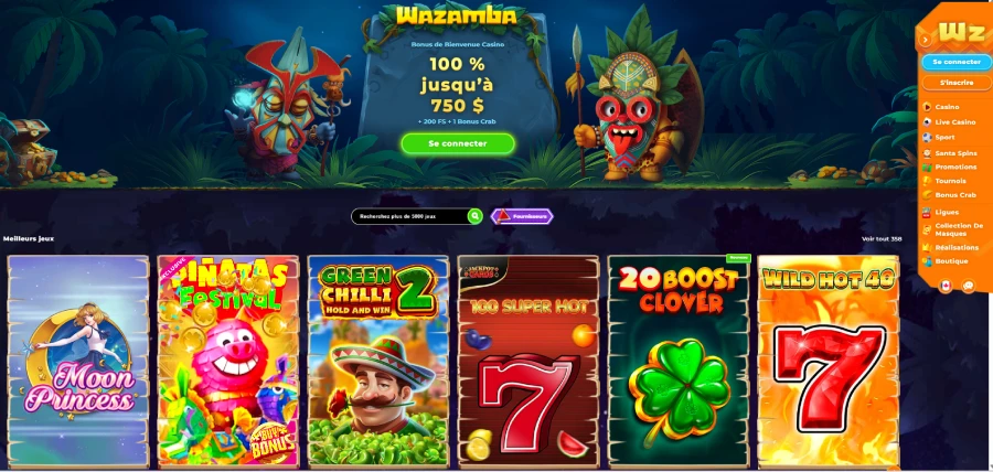 Meilleurs casinos en ligne au Canada Wazamba