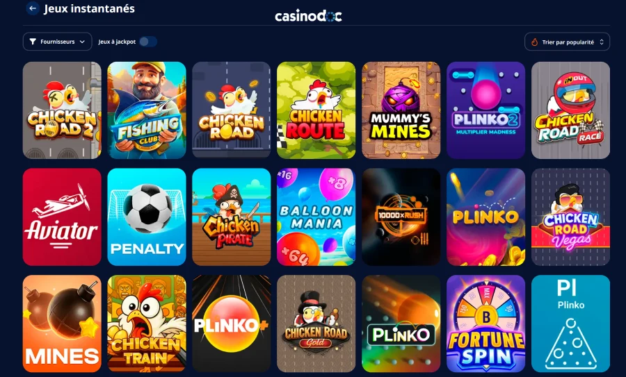 Mini jeux Nika Casino