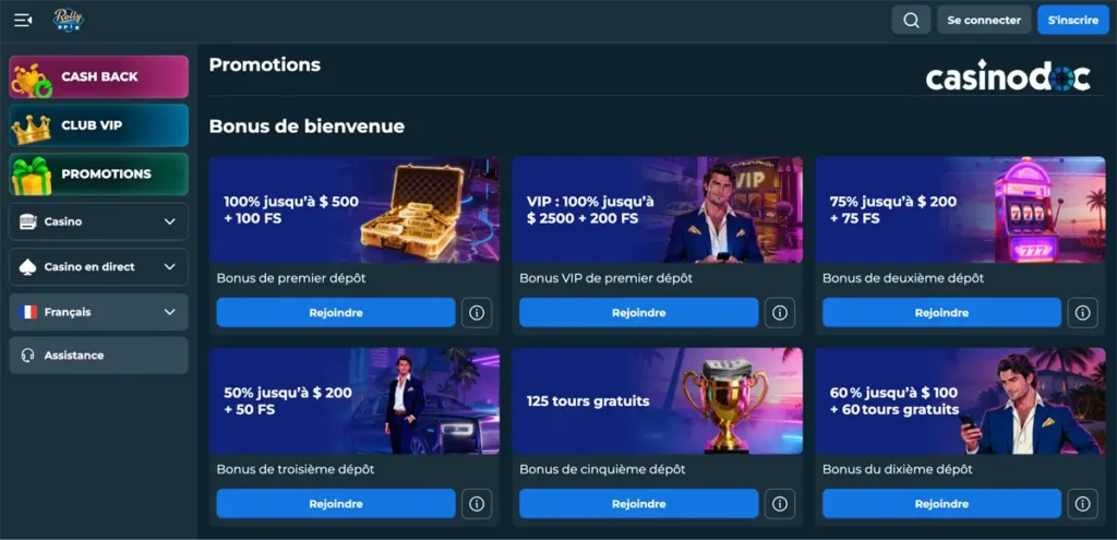 bonus de bienvenue rollyspin casino