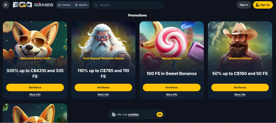 casino vanilla ego games