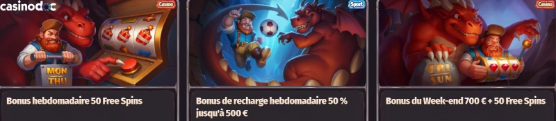 promotions casino sur Dragonia