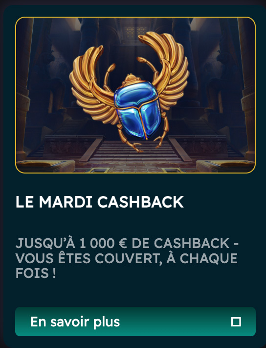 Mardi cashback sur amon casino
