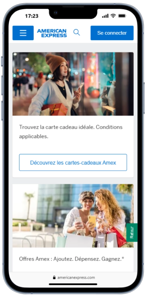 Amex sur mobile