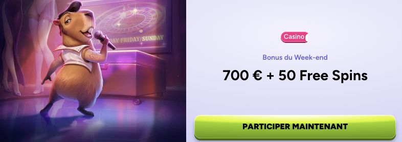 Code promo bonus du week-end sur Spinbara