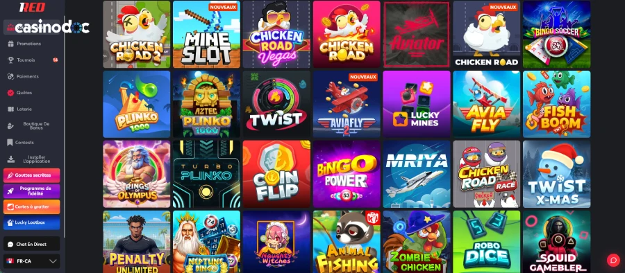 Mini-jeux sur 1Red