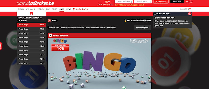 Jouer au bingo sur le casino belge Ladbrokes