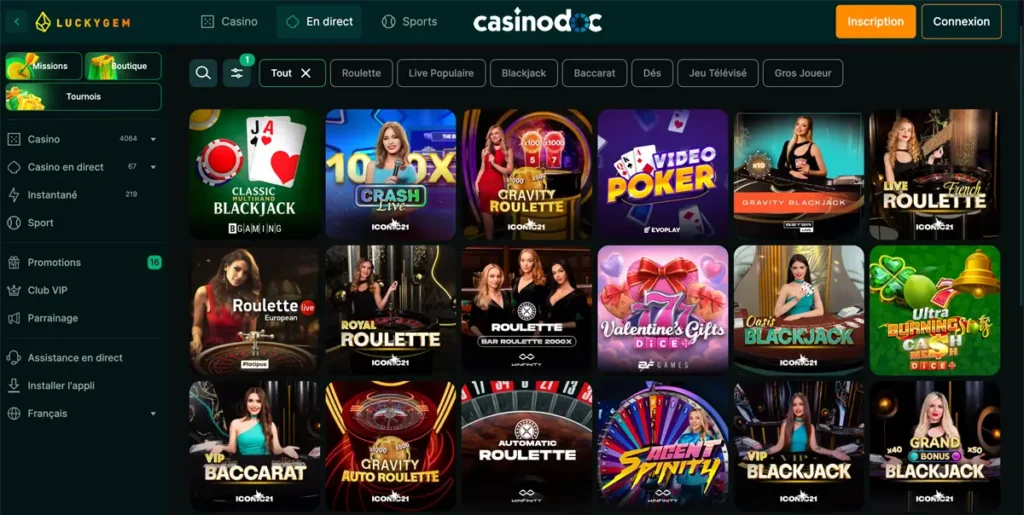 casino en direct luckygem casino