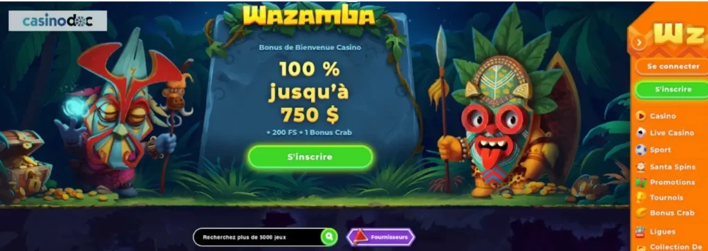 inscription étape 1 wazamba